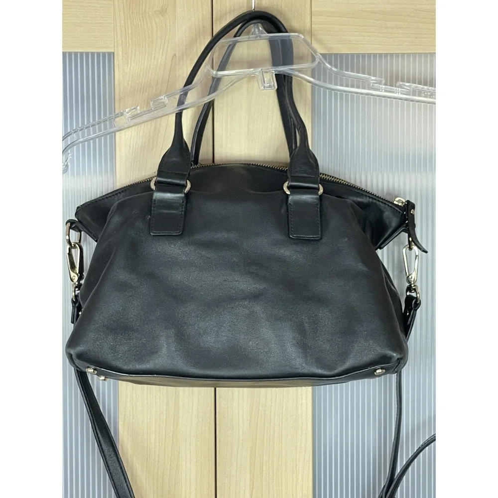 Kate Spade Hampton Purse Leather Satchel Shoulder Bag‎ Black Modern Casual